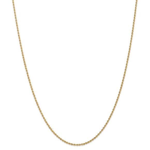 Children's 1.5mm 14k Yellow Gold Handmade Rope Chain Necklace, 14 Inch - Picture 3 of 8